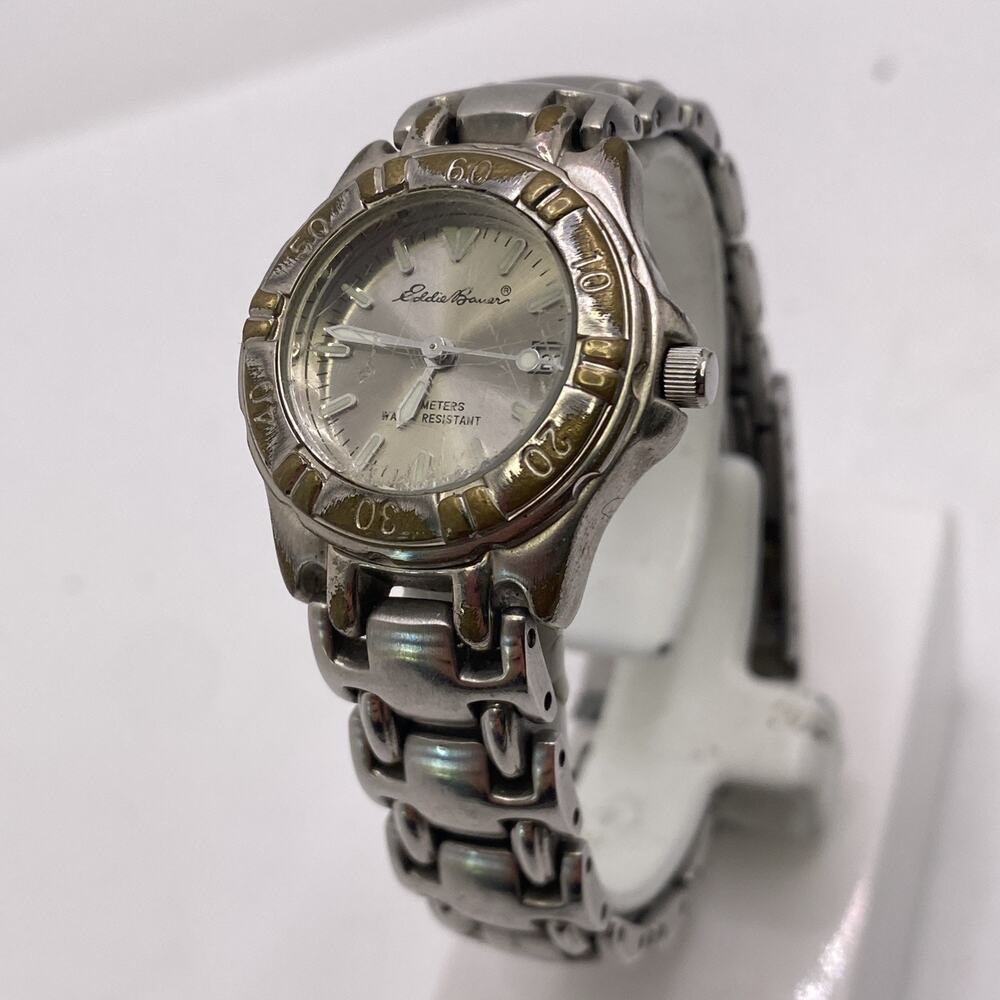 Eddie Bauer Womens Vintage Silver Watch New Battery - Picture 2 of 5